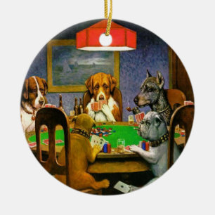Funny  Dogs die poker speelt Keramisch Ornament