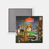 Funny  Dogs die poker speelt Magneet (Voorkant / Achterkant)