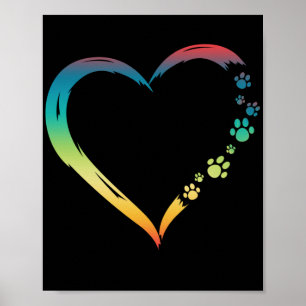 Funny Dogs Dogs Heart Paws mama papa Poster