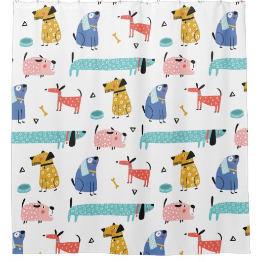 Funny Dogs Douchegordijn (Voorkant)