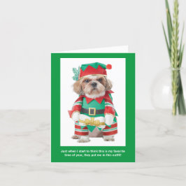 Funny Dog's Favoriete Tijd van het Jaar Kerstmis K Feestdagen Kaart