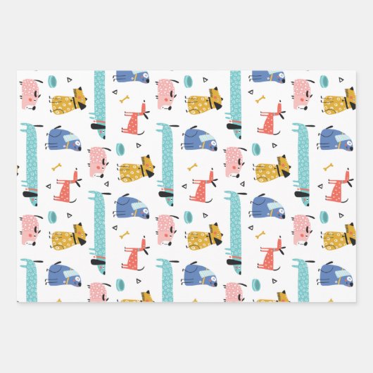 Funny Dogs Inpakpapier Vel (Voorkant)