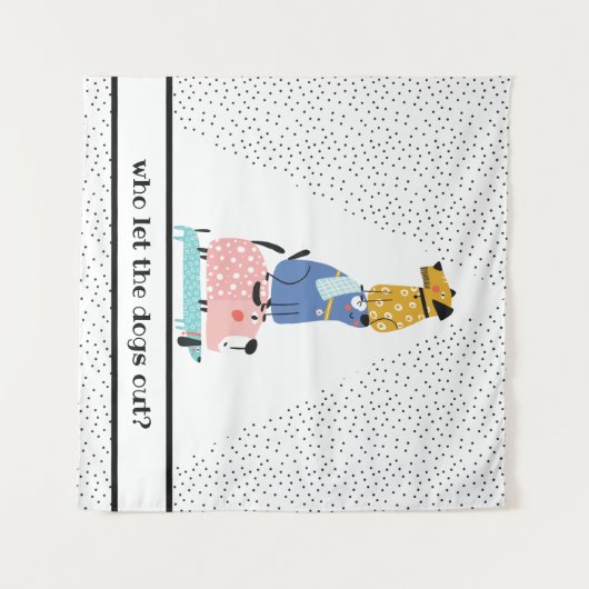 Funny Dogs Kinder Wandkleed (Voorkant (horizontaal))