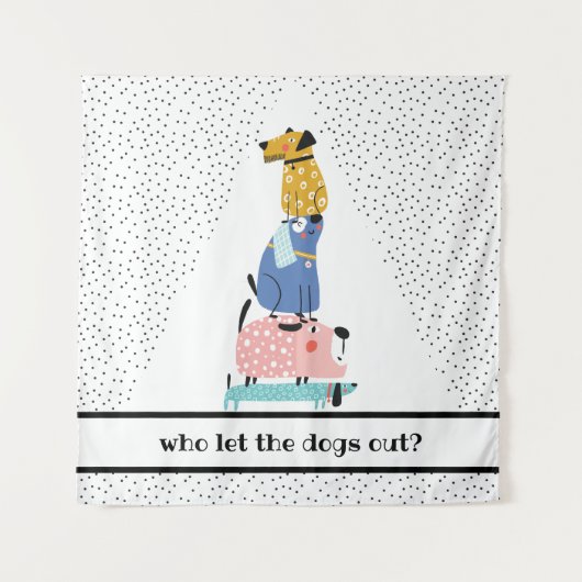 Funny Dogs Kinder Wandkleed (Voorkant)