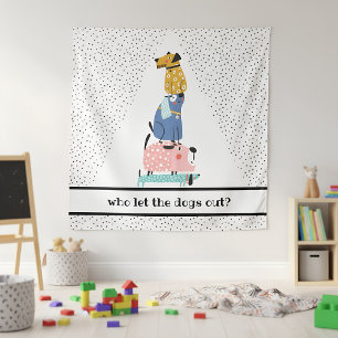 Funny Dogs Kinder Wandkleed
