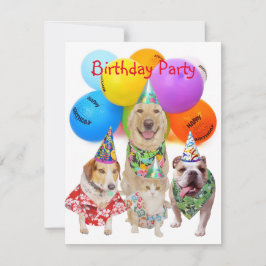 Funny Dogs Kinderen Party Uitnodiging