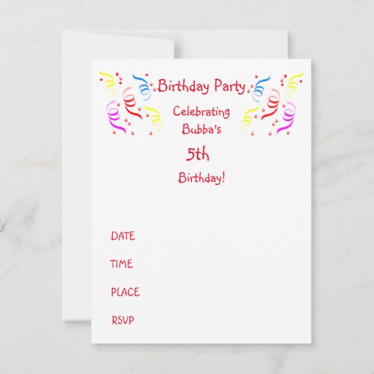 Funny Dogs Kinderen Party Uitnodiging (Achterkant)