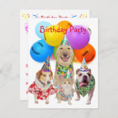  Funny Dogs Kinderen Party Uitnodiging (Voorkant / Achterkant)