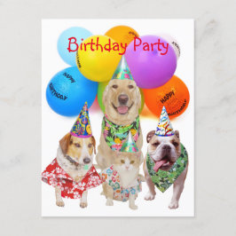 Funny Dogs Kinderen Party Uitnodiging