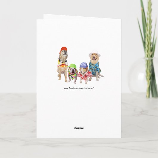 Funny Dogs / Labs Surfer Verjaardag Kaart (Achterkant)