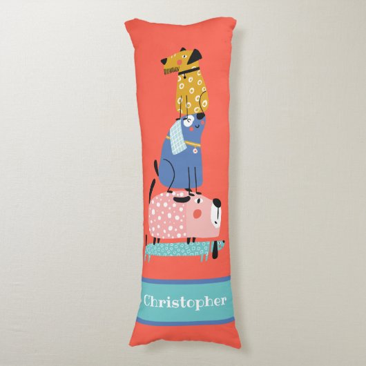 Funny Dogs Lichaamskussen (Voorkant Verticaal)