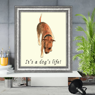 Funny Dogs life Staffordshire Bull Terrier Art Poster