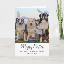Funny Dogs met Rabbit Ears Happy Paasfoto Feestdagen Kaart
