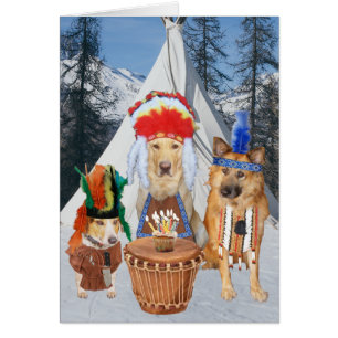 Funny Dogs Native American Birthday