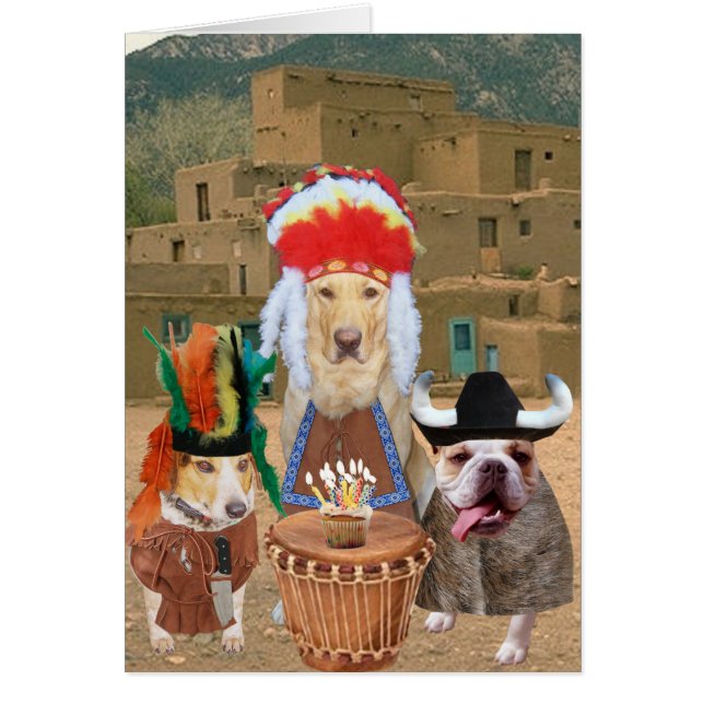  Funny Dogs Native American Theme (Voorkant)