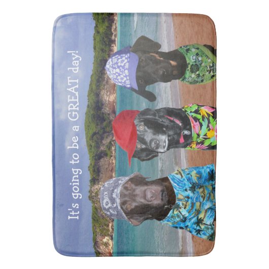 Funny Dogs op Beach Bath Mat (Voorkant Verticaal)