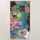 Funny Dogs op de strand-handdoek Strandlaken (Voorkant)