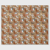 Funny Dogs Pattern Best Friend Pet Cadeaupapier (Vlak)