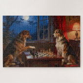 Funny Dogs Playing Chess Dog Lover Gift Legpuzzel (Horizontaal)
