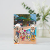 Funny Dogs  Pool Party/BBQ Uitnodiging (Staand voorkant)