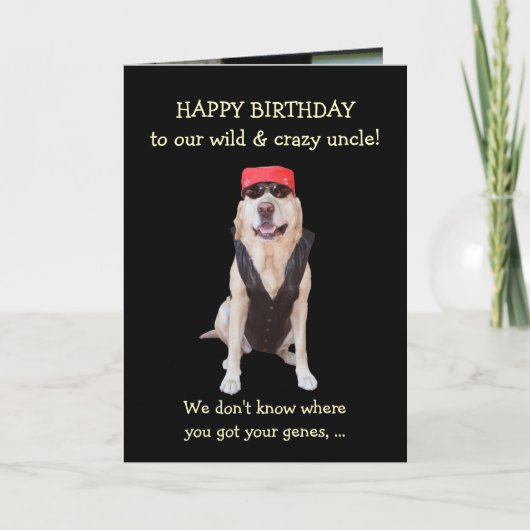 Funny Dogs Rebel Male Birthday Kaart (Voorkant)