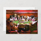 Funny Dogs Spelling Poker Briefkaart (Voorkant / Achterkant)