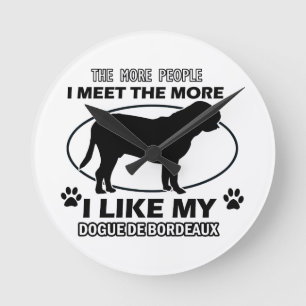 Funny dogue de bordeaux design ronde klok