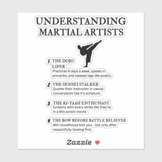 Funny Dojo Life Humor voor Fighters Sticker (Vel)