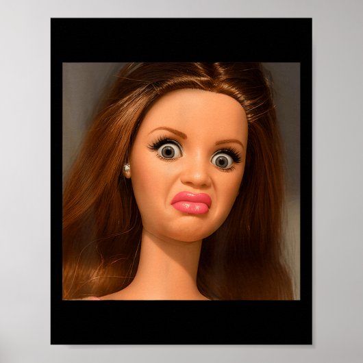 Funny Doll Face Meme Disgusting  Poster (Voorkant)