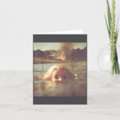 Funny Doll Face Swimming Meme  Kaart (Voorkant)