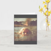 Funny Doll Face Swimming Meme  Kaart (Gele Bloem)