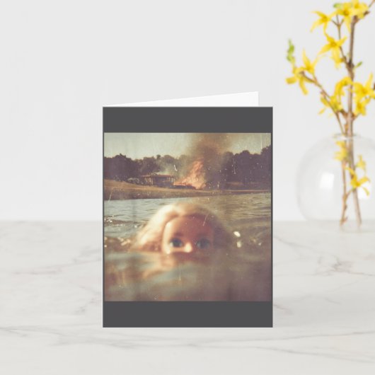 Funny Doll Face Swimming Meme  Kaart (Gele Bloem)