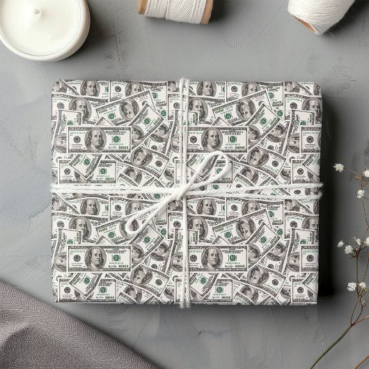 Funny dollar pattern birthday wrapping paper cadeaupapier