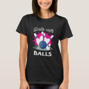 Funny Dolls met ballen, meisjes Bowling T-shirt