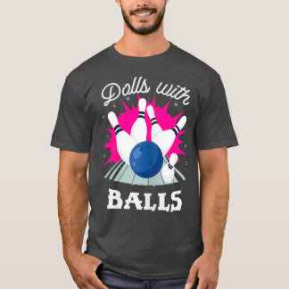 Funny Dolls met ballen, meisjes Bowling T-shirt