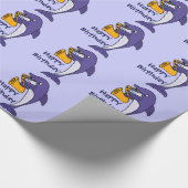 Funny Dolphin die Saxophone Birthday Giftwrap spee Cadeaupapier (Hoek)