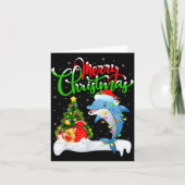 Funny Dolphin Fish Lover Xmas Lighting Dolphin Chr Kaart (Voorkant)