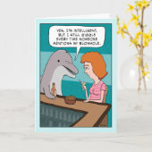Funny Dolphin Giggles over Blogehele dag Kaart (Gele Bloem)