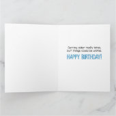 Funny Dolphin Nip en Shark Bite Birthday Kaart (Binnen)