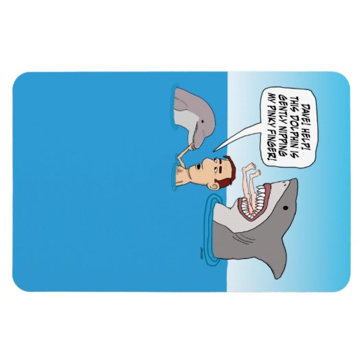 Funny Dolphin Nip en Shark Bite Magneet (Horizontaal)