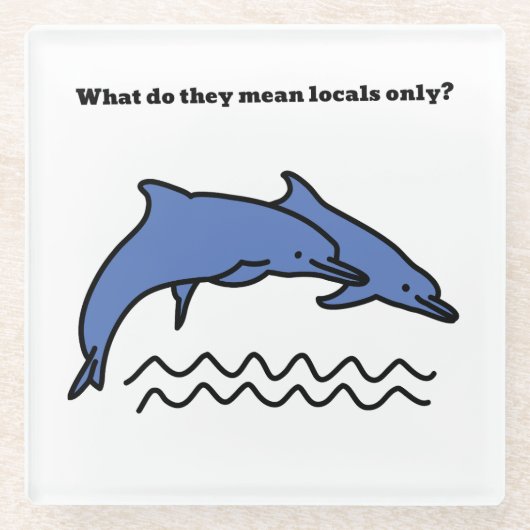 Funny Dolphin Ocean Love Waves Onderzetter (Voorkant)