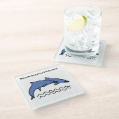 Funny Dolphin Ocean Love Waves Onderzetter Glazen Onderzetter (Schuin)