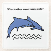 Funny Dolphin Ocean Love Waves Onderzetter