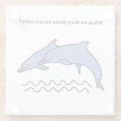 Funny Dolphin Ocean Love Waves Onderzetter Glazen Onderzetter (Achterkant)
