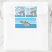 Funny Dolphin, Shark and Sad Alligator Vierkante Sticker (Tas)