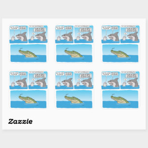 Funny Dolphin, Shark and Sad Alligator Vierkante Sticker