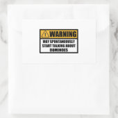 Funny Dominoes Player Spontaneously Warning Gift Rechthoekige Sticker (Tas)