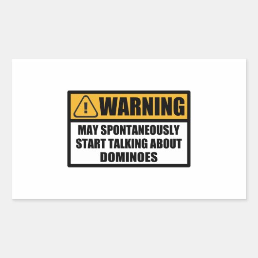 Funny Dominoes Player Spontaneously Warning Gift Rechthoekige Sticker (Voorkant)