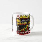 Funny “Don’t Care Level” Warning Graphic Koffiemok (Voorkant rechts)