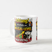 Funny “Don’t Care Level” Warning Graphic Koffiemok (Voorkant links)